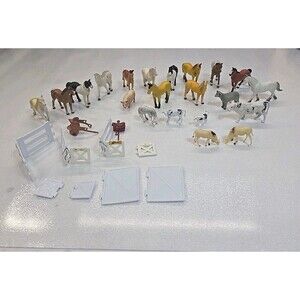 Lot of Vintage 1988 Funrise Horse Figures And Misc Brand Farm Racing Animals